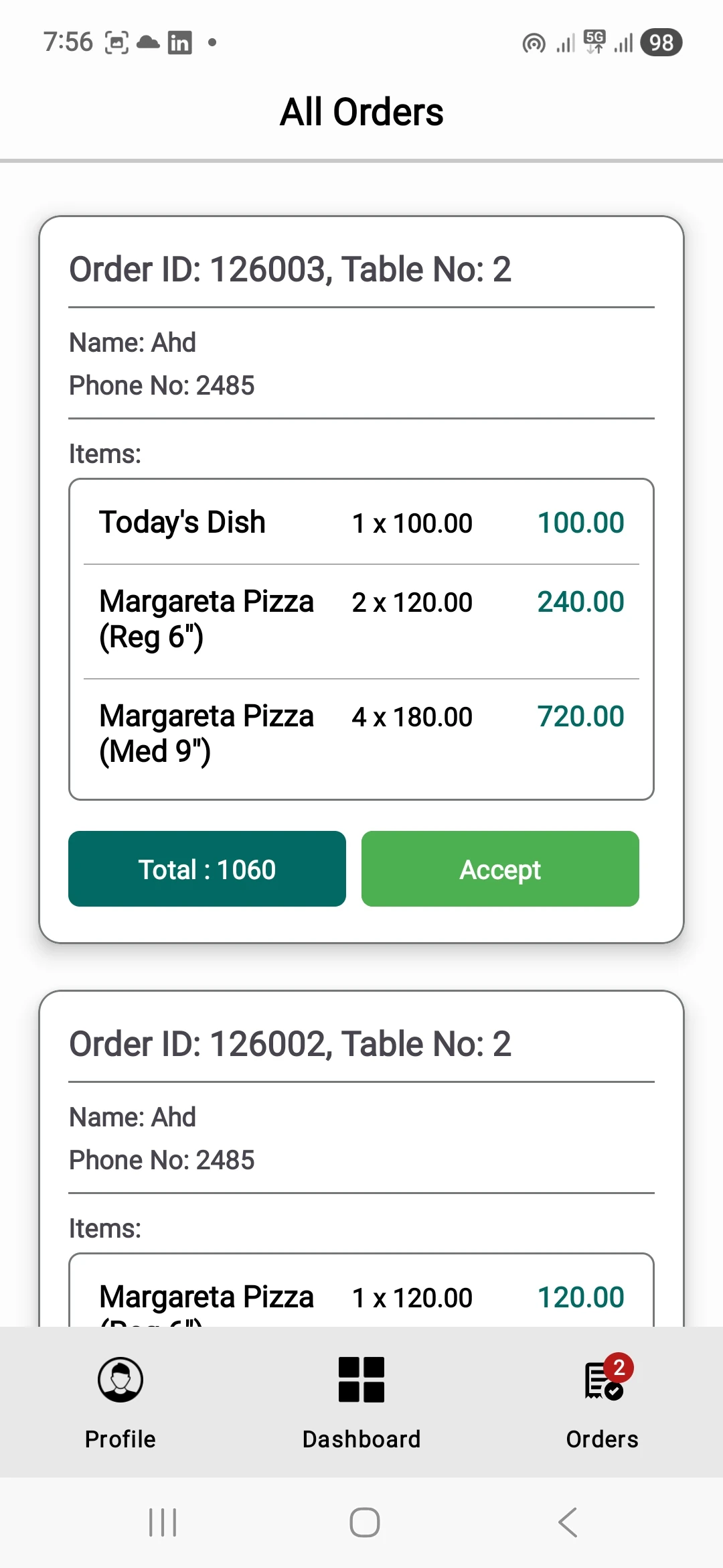 Real-time Order Tracking