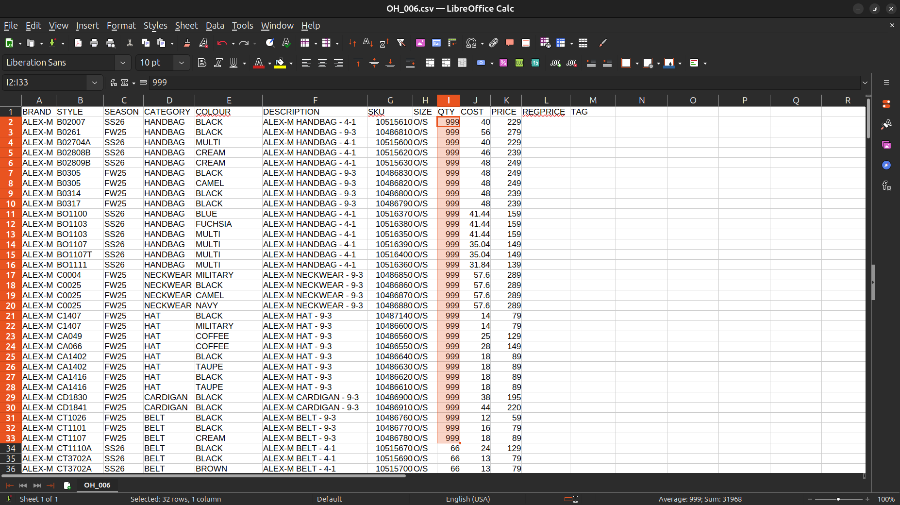 Inventory Changes Will Be Posted In CSV
