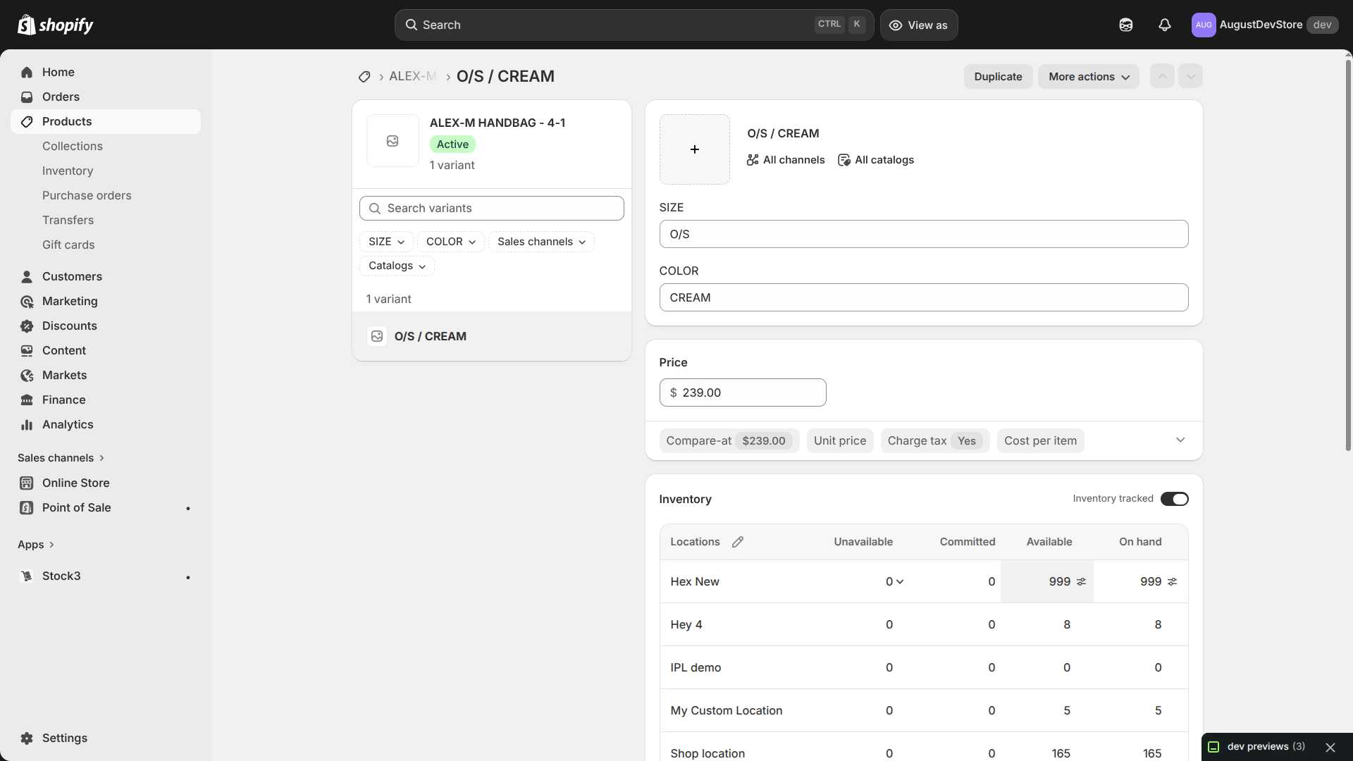 Inventory In Shopify Admin