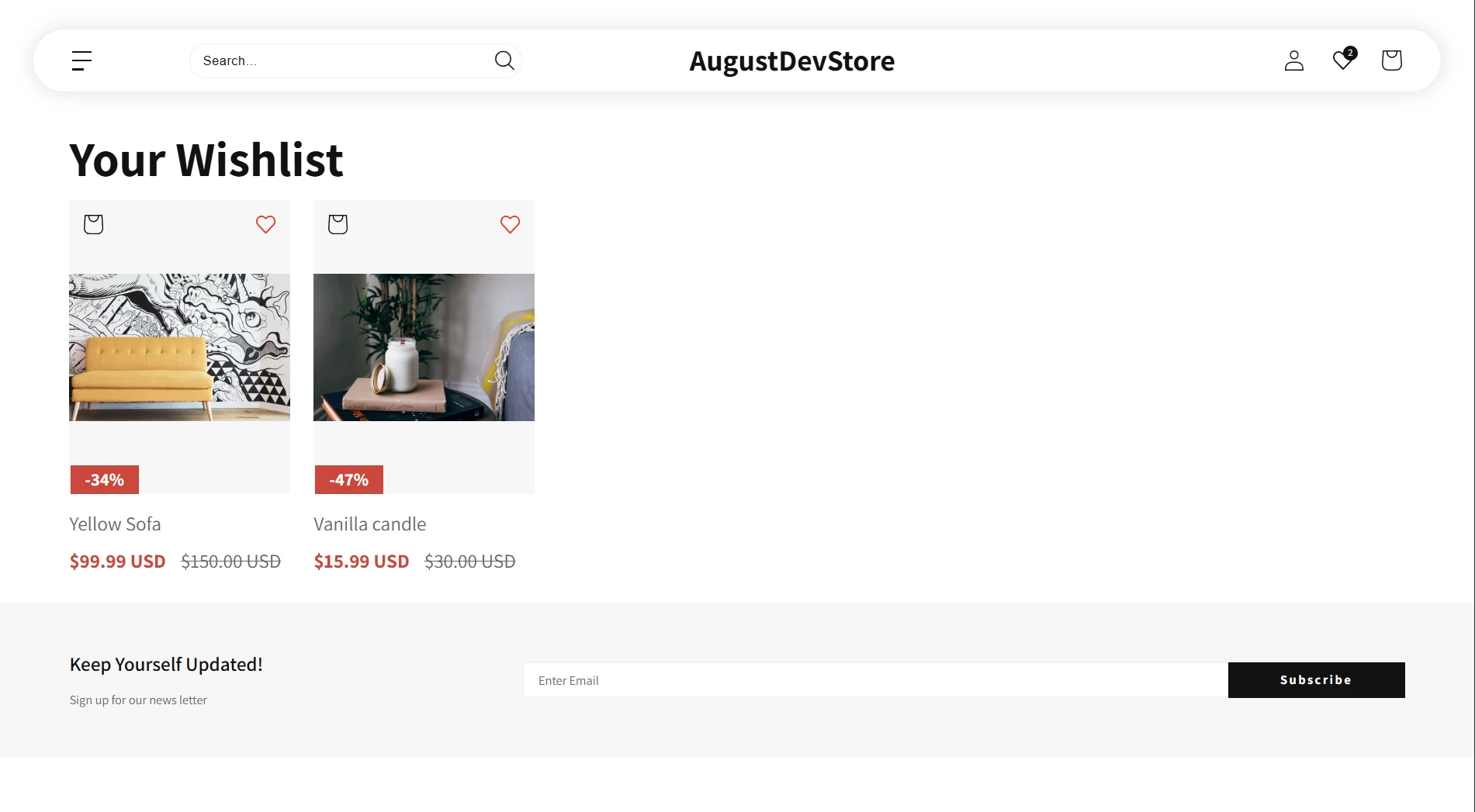 Wishlist Page